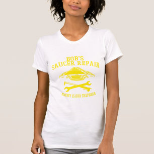 logótipo BSR amarelo da camiseta ajustado fina fem