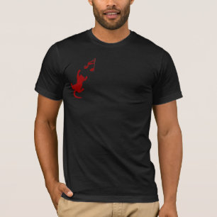 Logotipo carmesim da camisa dos homens - direito