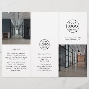 Logotipo comercial Brochura sobre fotos modernas