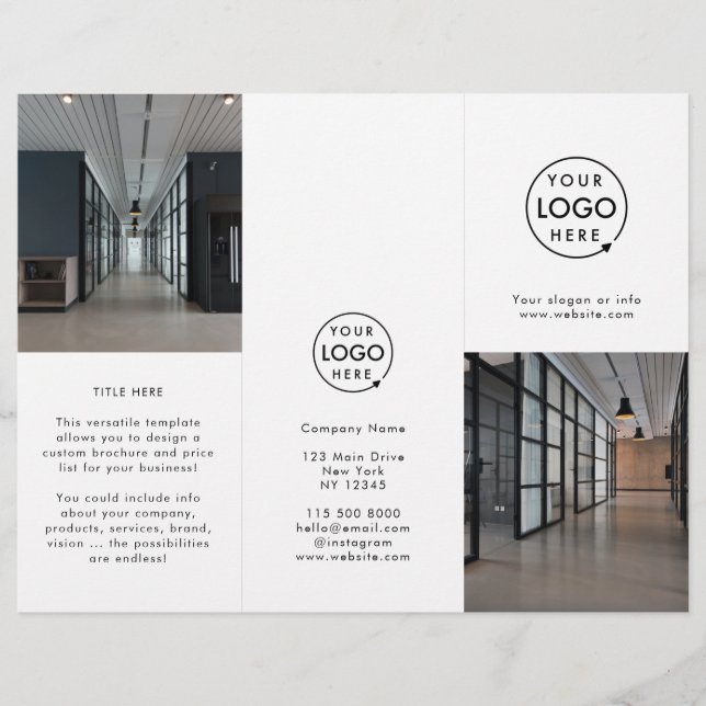 Logotipo comercial | Brochura sobre fotos modernas (Frente)