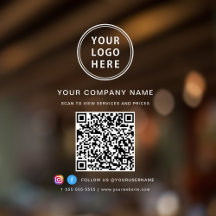 Logotipo comercial Código QR Mídia social Branco