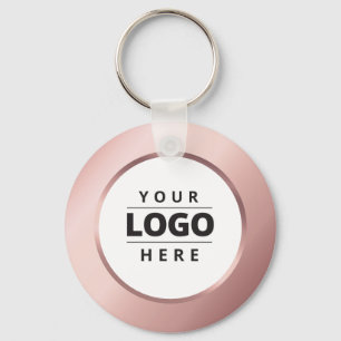 Logotipo comercial Código QR Rosa Dourado Chaveiro