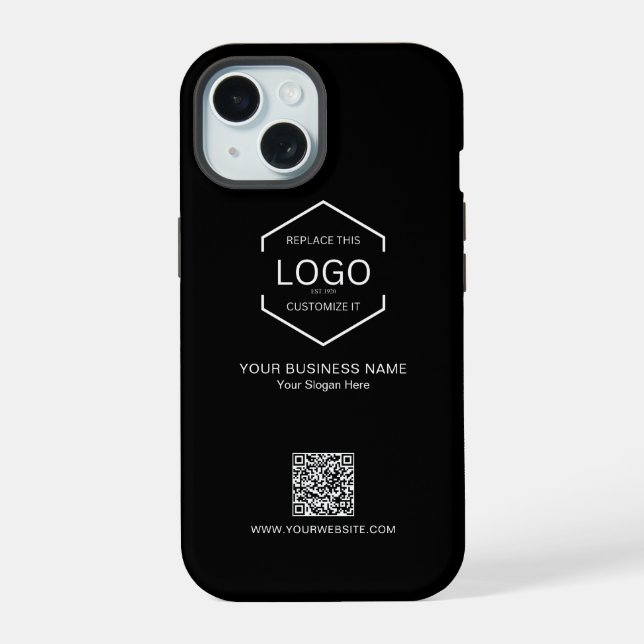 Logotipo comercial da empresa com código QR mínimo (Verso)