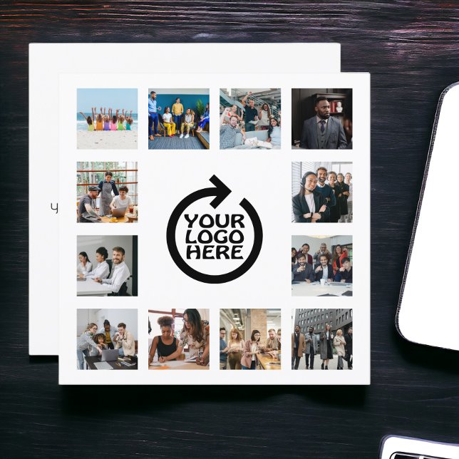 Logotipo comercial e modelo de fotografia 12 perso (Business Logo and 12 Photo Template Personalized square cards from Ricaso.  advertise, promote, )