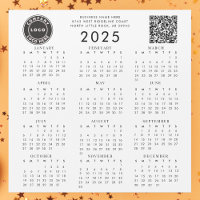 Logotipo comercial Empresa QR Código 2025 Calendár