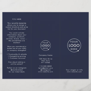 Logotipo comercial Folheto Marinho Azul Moderno