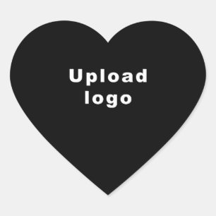 Logotipo comercial no adesivo em forma de coração 