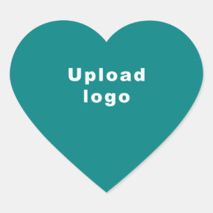 Logotipo comercial no adesivo em forma de coração