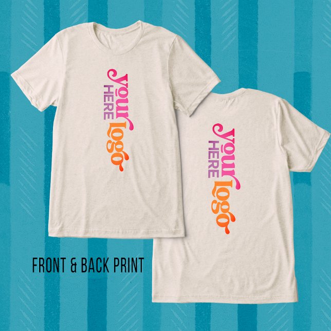Logotipo comercial personalizado profissional Impr (Professional Custom Business Logo Front Back Print Tri-Blend Tee-T-Shirt (Design Front & Back))