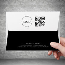 Logotipo comercial preto e branco Endereço Qr