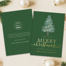 Logotipo Corporativo Árvore de Natal Feliz Dourado