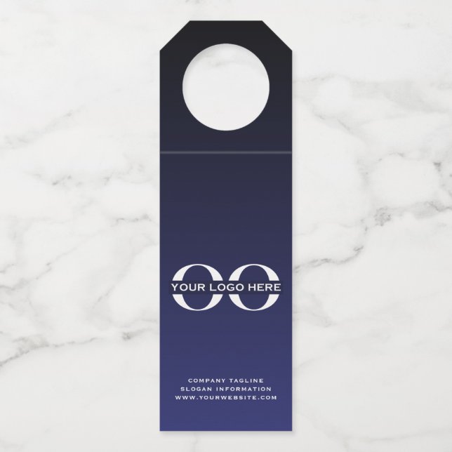 Logotipo Corporativo Etiqueta de Garrafa Azul-Mari (Frente)