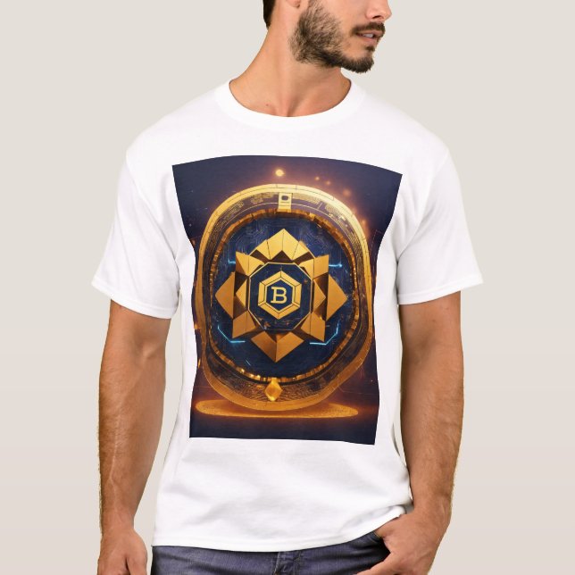 Logotipo criptográfico de camiseta masculina (Frente)