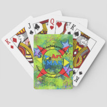 Logotipo da Art By MAS em cartas de baralho