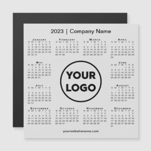 Logotipo da empresa no calendário 2023 no Cinza le