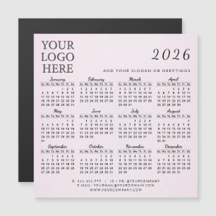 Logotipo da empresa no calendário 2026 - Rosa Esbr
