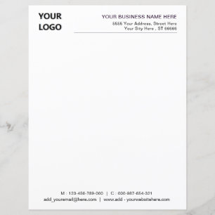 Logotipo da Empresa Texto Papel Timbrado Exemplo