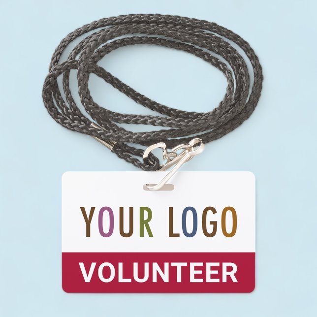 Logotipo da Equipe de Evento do Crachá Voluntário  (MISOOK Horizontal Volunteer PVC Lanyard Badge with Logo)