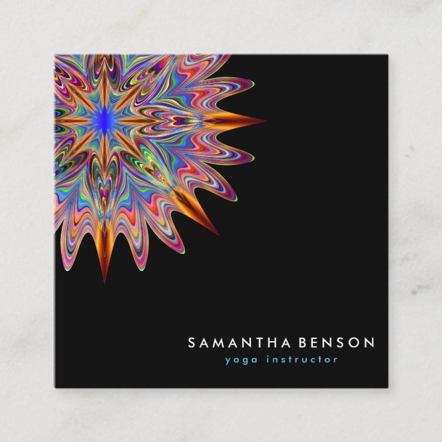 Logotipo da Flor Elegante Lotus Yoga Cartão de vis (Frente)