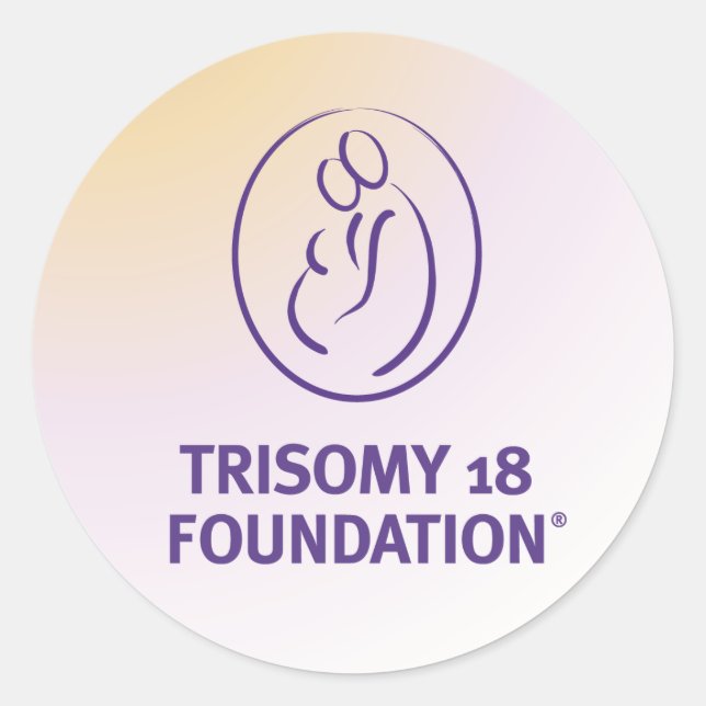 Logotipo da Fundação Trisomy 18 - Adesivo redondo (Frente)