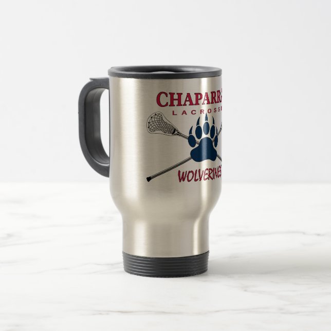 Logotipo da garra de ChapLAX caneca de viagem de (Frente Esquerda)