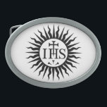 Logotipo da Sociedade de Jesus (Jesuítas)<br><div class="desc">Logotipo da Sociedade de Jesus (Jesuítas) Belt Buckle Oval</div>