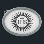 Logotipo da Sociedade de Jesus (Jesuítas)<br><div class="desc">Logotipo da Sociedade de Jesus (Jesuítas) Belt Buckle Oval</div>