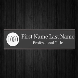 Logotipo da Sua Empresa Placa de Porta de Escritór