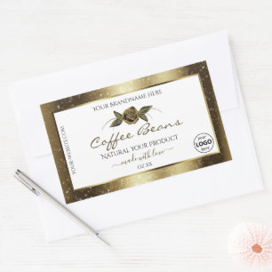 Logotipo das etiquetas de produto branco e castanh