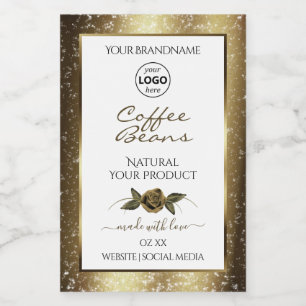 Logotipo das etiquetas de produto branco e castanh
