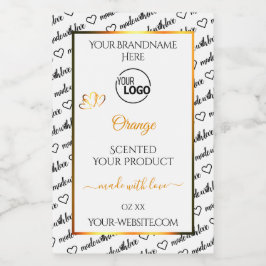 Logotipo das etiquetas de produto em laranja na nu