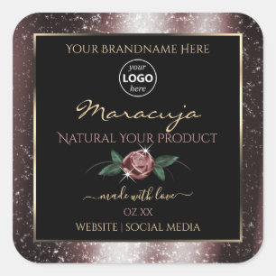 Logotipo das etiquetas do produto Floral Black Bur