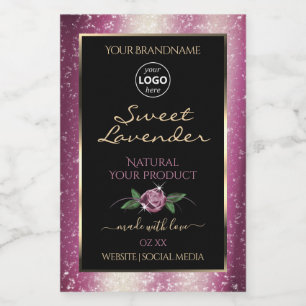 Logotipo das etiquetas do produto Floral preto com