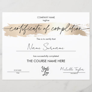 Logotipo de adição de certificado de conclusão sim