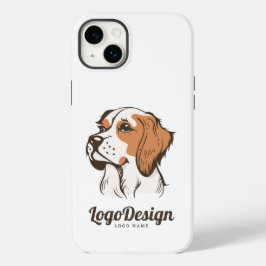 logotipo de cão ilustrado com um marrom e branco