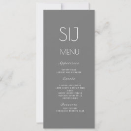 Logotipo de Casamento Cinza Amarelo Simples Menu d