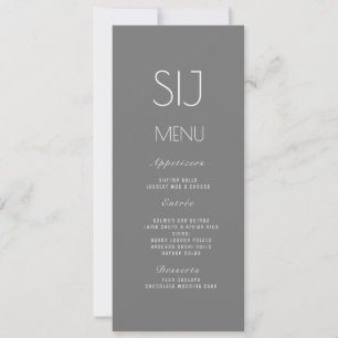 Logotipo de Casamento Cinza Amarelo Simples Menu d