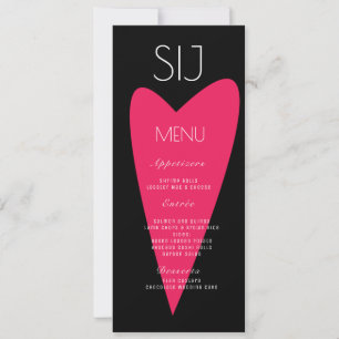 Logotipo de Casamento Coração Negrito Branco Menu