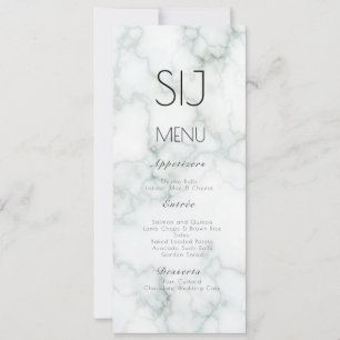 Logotipo de Casamento Menu de Jantar Simples Mármo