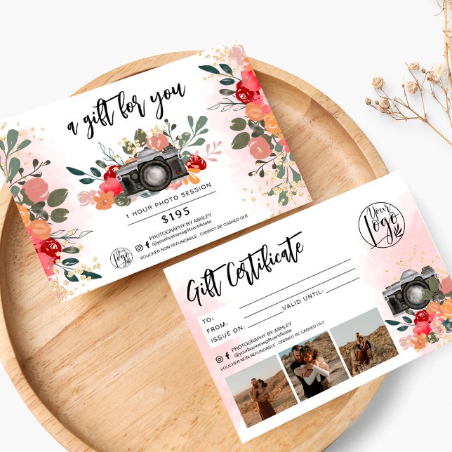 logotipo de certificado de presente de fotógrafo f (Criador carregado)