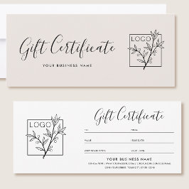 Logotipo de Certificado de Presente Script Minimal