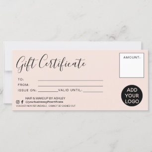 Logotipo de certificado simples de presente rosa-c