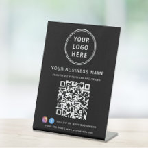 Logotipo de código QR comercial Mídia social Preta
