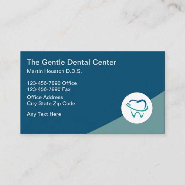 Logotipo de dente de Cartões de visitas de Dentist (Frente)