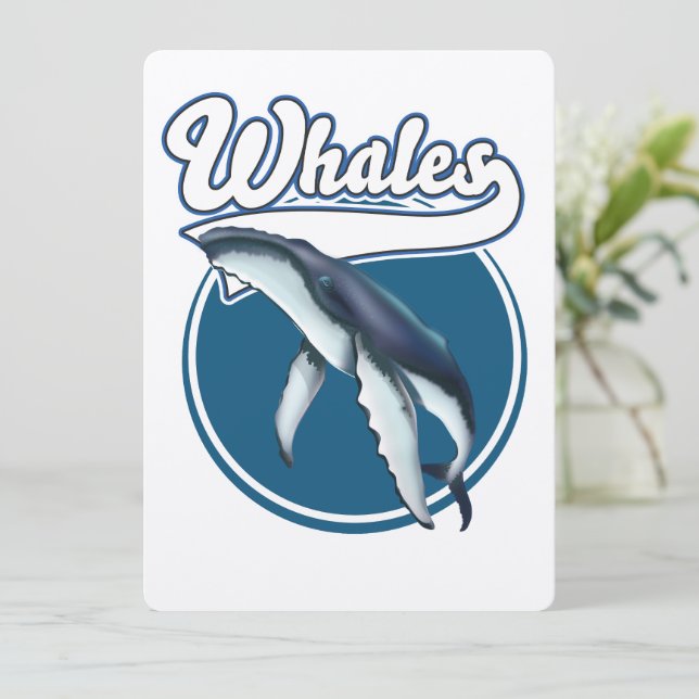 logotipo de desenho animado de baleia (Em pé/Frente)