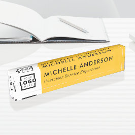 Logotipo de empresa minimalista amarelo personaliz