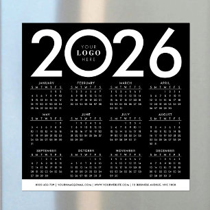 Logotipo de empresa minimalista do calendário 2026