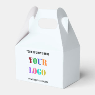 Logotipo de empresa personalizado e caixa de promo