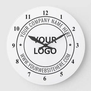 Logotipo de empresa personalizado e relógio de tex