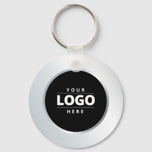 Logotipo de empresa prata Código QR Chaveiro de fu